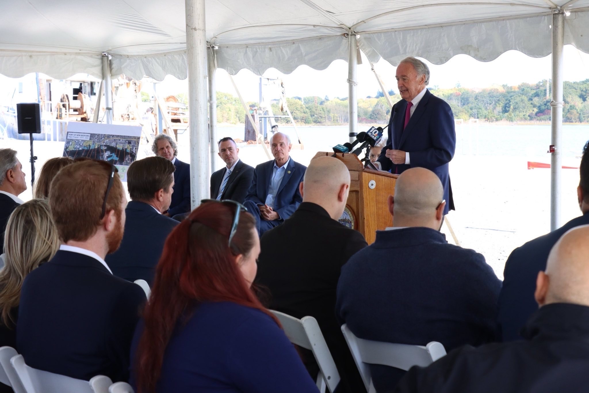 Senator Markey speaking at the ribbon-cutting 